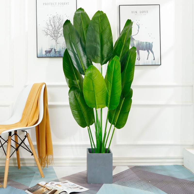 Artificial fake flowers potted green plants large trees1.2