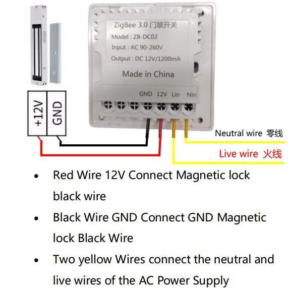 ZigBee 3.0门禁控制器磁力锁开关 点动常开功能 接入各大平台