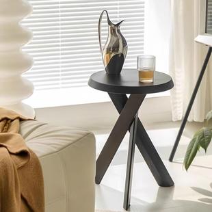 中古风复古边几桌实木桌子小茶几圆凳客厅置物架小圆桌茶几