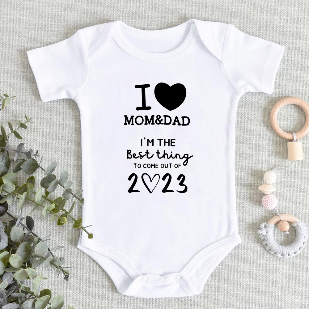 I LOVE MOM & DAD Baby Boy Girls Clothes Cute Newborn Bab