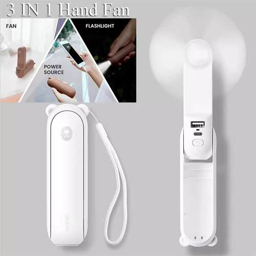 Handheld Mini Fan 3 IN 1 Hand Fan Portable USB Rechargeable