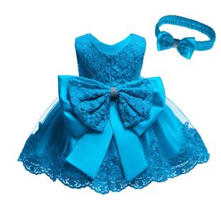Baby princess dress first birthday dress bow lace dress