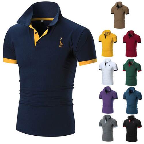 Men s Stand Collar Cotton T Shirt Camisa Polo Shirts 男士T恤