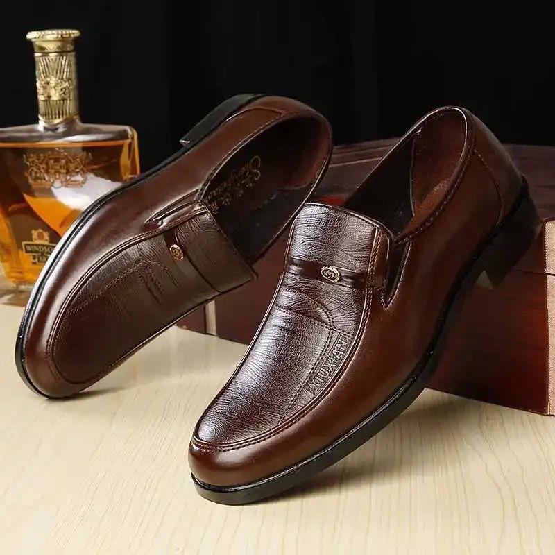 Brand Men Leather Formal Business Shoes Male Office Work
