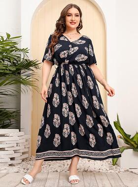 plus size women beach dress summer long dresses 大码连衣裙