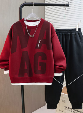 日本品质男童秋季套装新款儿童春秋帅气男孩运动衣服中大童秋装两