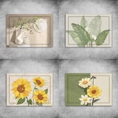 电表箱贴纸北欧花装 饰画墙上遮挡箱电源画墙贴玻璃餐厅网红翻新贴