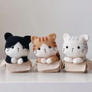 礼物手手揣钩针摆件可爱视频教程织玩偶咪小猫毛线DIY编织材料包