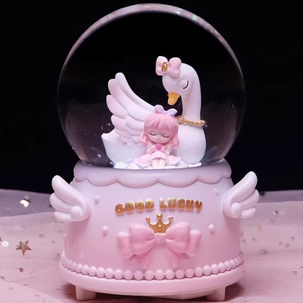天鹅少女心公主水晶球音乐盒八音盒飘雪女生日礼物送女孩儿童闺蜜