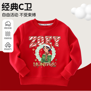 KPopDemonHunters猎魔女团zoey印花长袖上衣女童卫衣男童洋气T恤