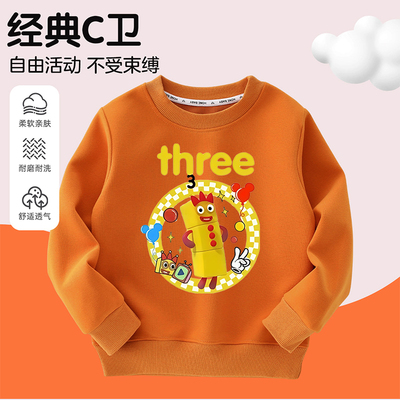 Number Blocks数字积木3衣服男女童圆领卫衣儿童长袖打底纯棉上衣