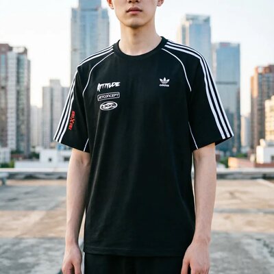阿迪达斯三叶草男透气短袖T恤