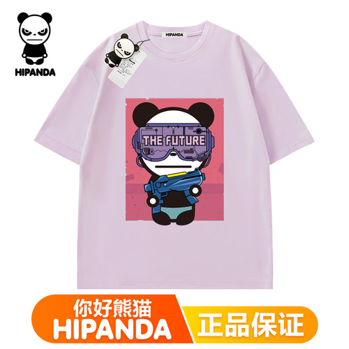 HiPanda你好熊猫重磅纯棉短袖夏季潮简约纯棉休闲男女情侣装时尚