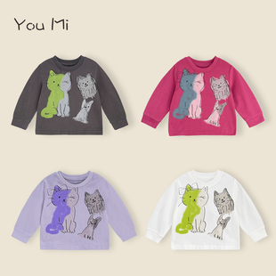 T恤YT0019 婴幼儿小童童趣卡通涂鸦印花长袖 春秋装 YTQ 幼米