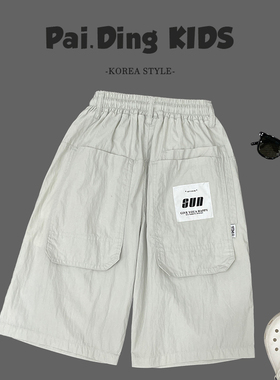 夏装儿童韩版时尚字母贴标设计百搭宽松休闲直筒裤SJ5631-XX3