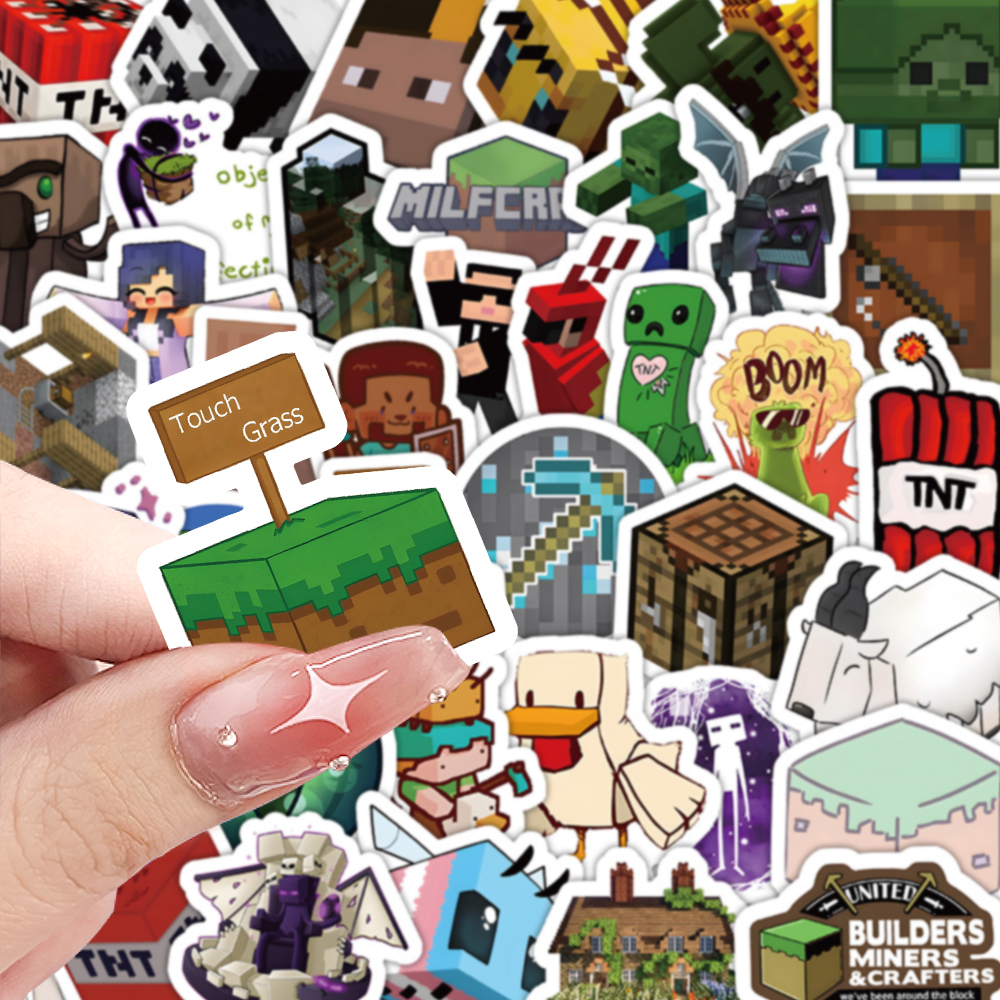 立体像素涂鸦我的世界贴纸防水迷你小贴画装饰素材图案游戏周边男孩女孩儿童可爱卡通高颜值手机自粘不干胶