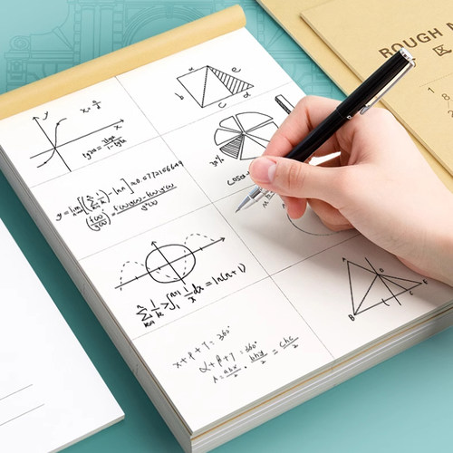 分区草稿本牛皮封面学生草稿本可撕数学列竖式计算演算纸加厚空白验算纸初高中分格隔算草本名校考试抄稿纸