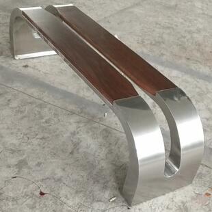 公园椅 户外休闲长椅子 塑木公共座椅不锈钢椅 不锈钢长条椅