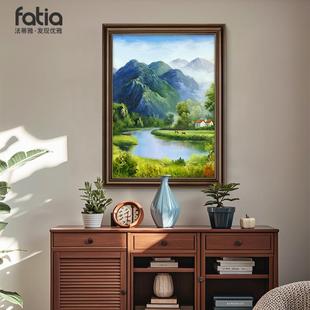 福居宝地玄关装饰画山水画竖版招财走廊过道挂画轻奢高级感壁画