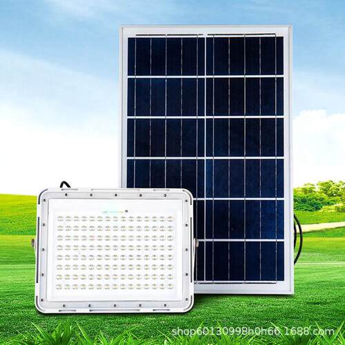 100W太阳能投光灯 led太阳能路灯 户外防水庭院灯 200W太阳能灯