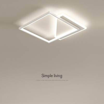 北欧主卧室灯几何灯创意个性方形镂空灯简约现代led吸顶灯书房灯