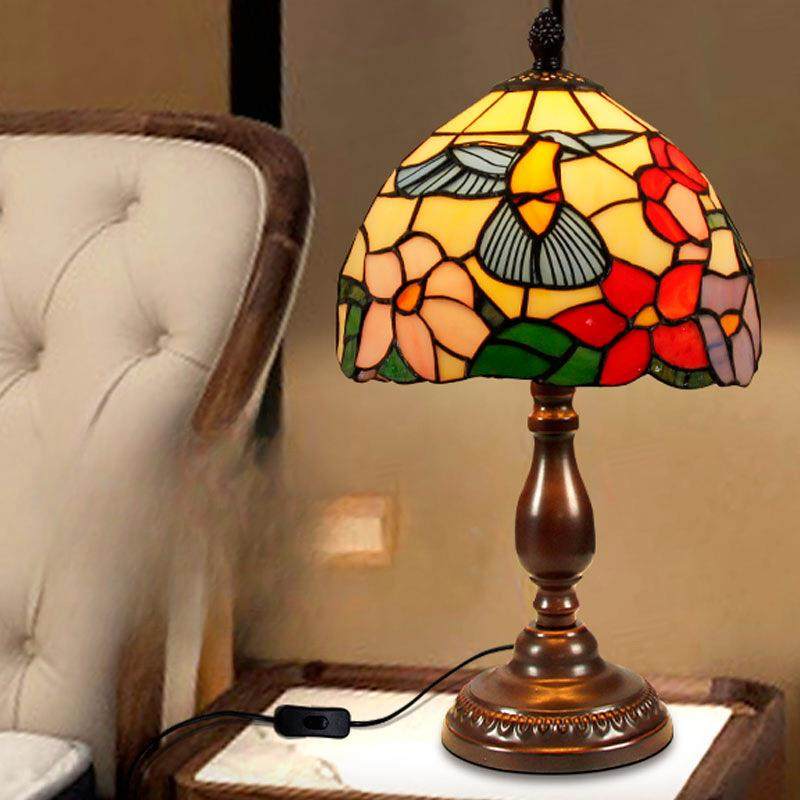 护眼北欧美式卧室床头台灯浪漫复古中式现代玻璃调光高端小夜灯具