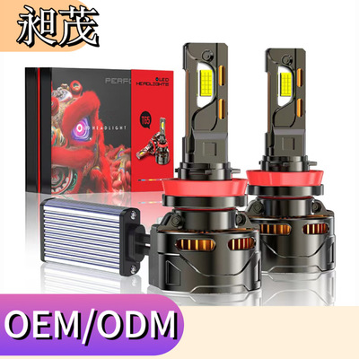 外贸热销大功率双铜管鳍片65Wled汽车大灯h11 12v24v车灯前照灯