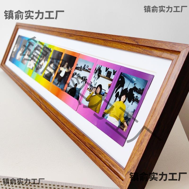 彩虹相框拍立得相纸圆角实木宽幅5寸相框框架mini3寸摆台挂墙