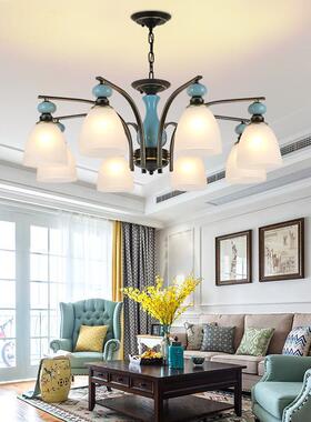 美式乡村田园陶瓷客厅吊灯铁艺简约卧室大厅别墅北欧式风格创意灯