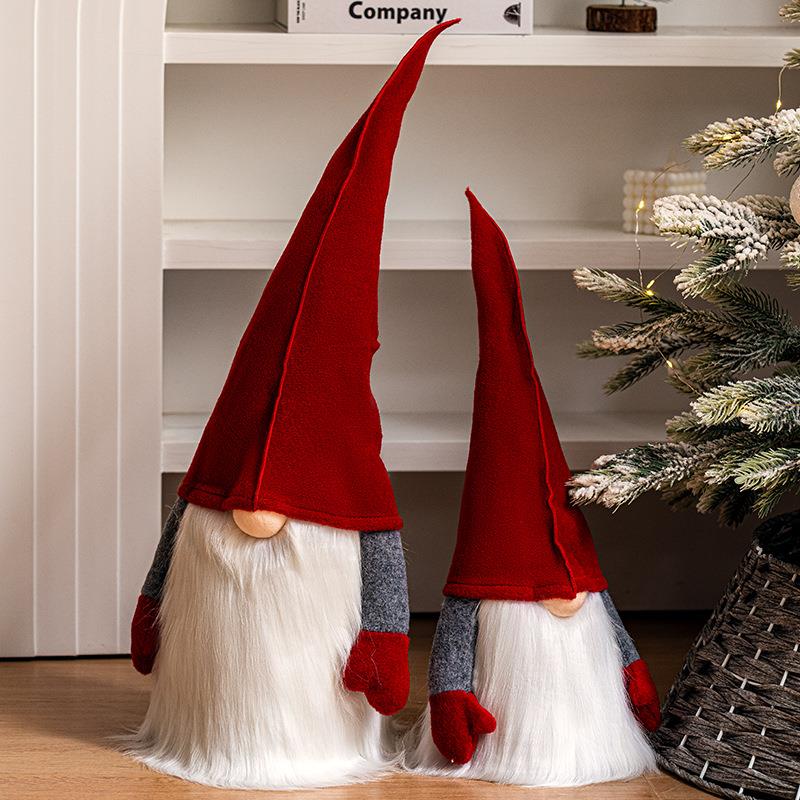 圣诞节装饰圆锥毛毡老人玩偶圣诞摆件场景布置拍摄道具圣诞节饰品