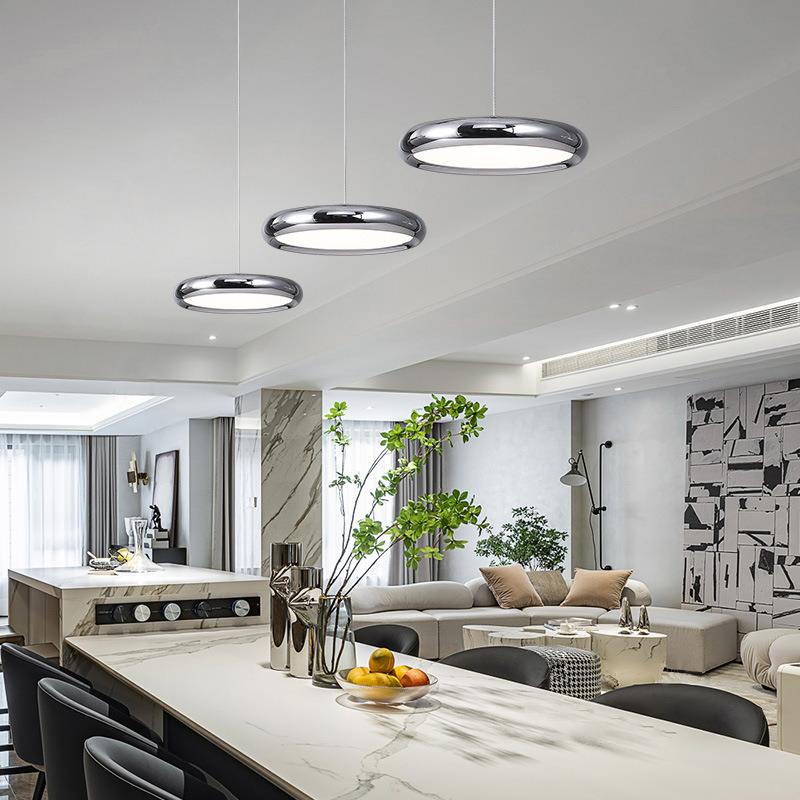 简约飞碟餐厅吊灯现代简约创意吧台三头极简卧室床头圆形吊线灯