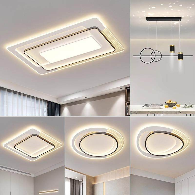 led吸顶灯2024新款餐厅房间主卧室灯现代简约大气客厅吊灯具中山
