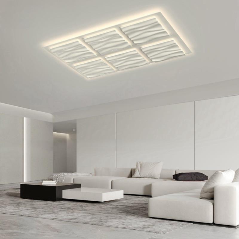 现代简约设计海浪客厅吸顶灯北欧奶油风全光谱护眼卧室书房吸顶灯