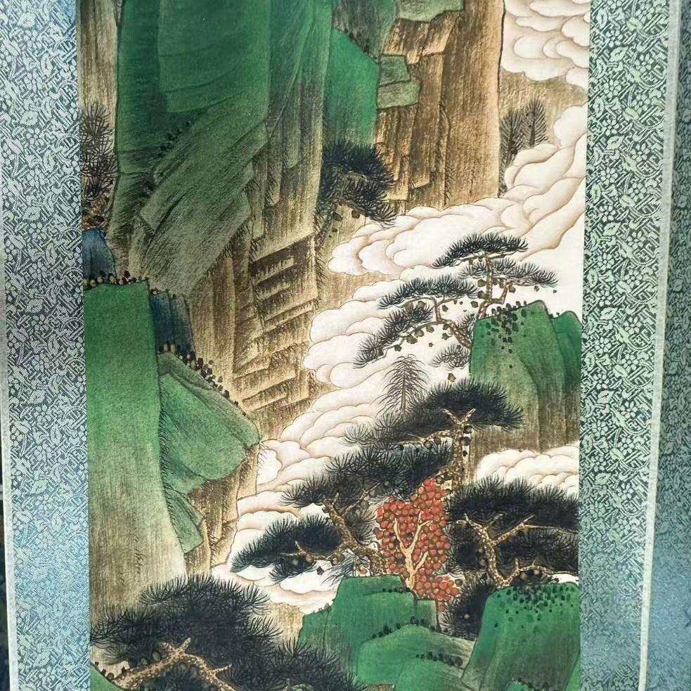 古玩现货四连壁画名人仿古字画山水人物四条屏挂画客厅四条屏