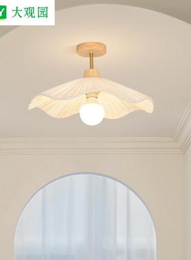 过道灯走廊吸顶灯原木风灯简约入户玄关阳台灯中山灯具L271