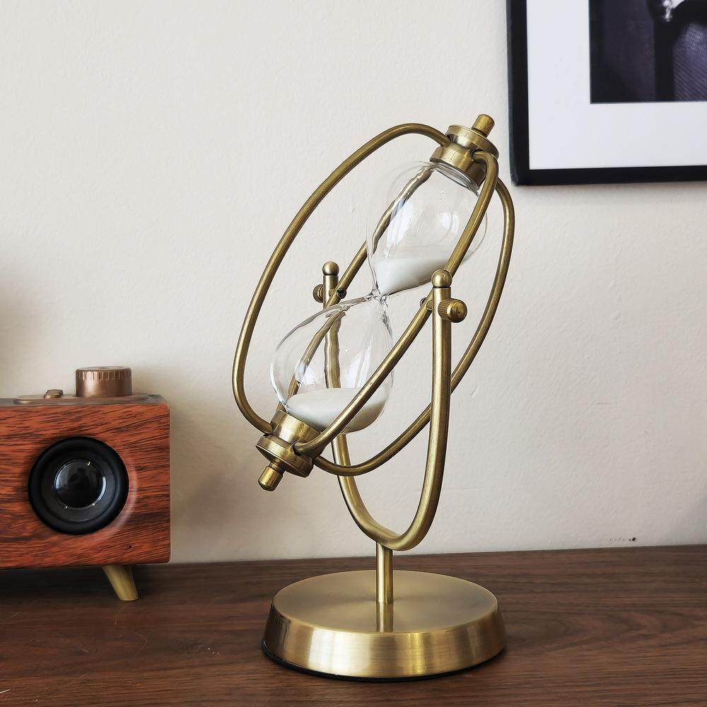 金属沙漏计时器15分钟金色旋转计时沙漏办公室装饰品轻奢桌面摆件,特色手工艺,其他特色工艺品,淘宝优惠券,粉丝福利购,淘宝优惠卷