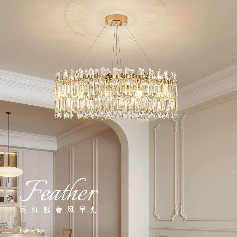 美式轻奢客厅灯水晶吊灯后现代创意大气餐厅吊灯卧室灯网红led灯