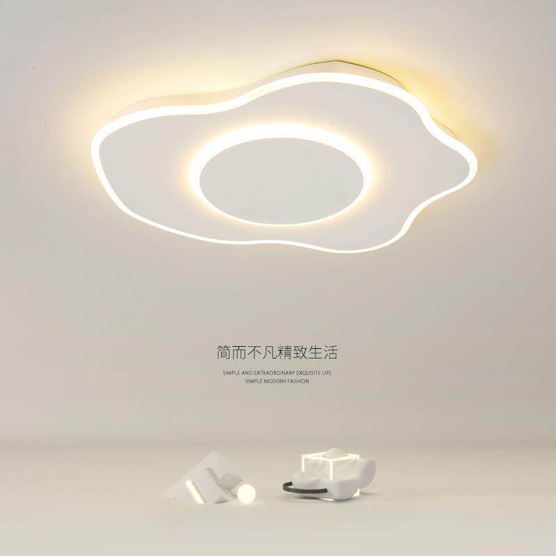 创意白色主卧室灯云朵吸顶灯极简个性简约房间灯创意温馨儿童房灯