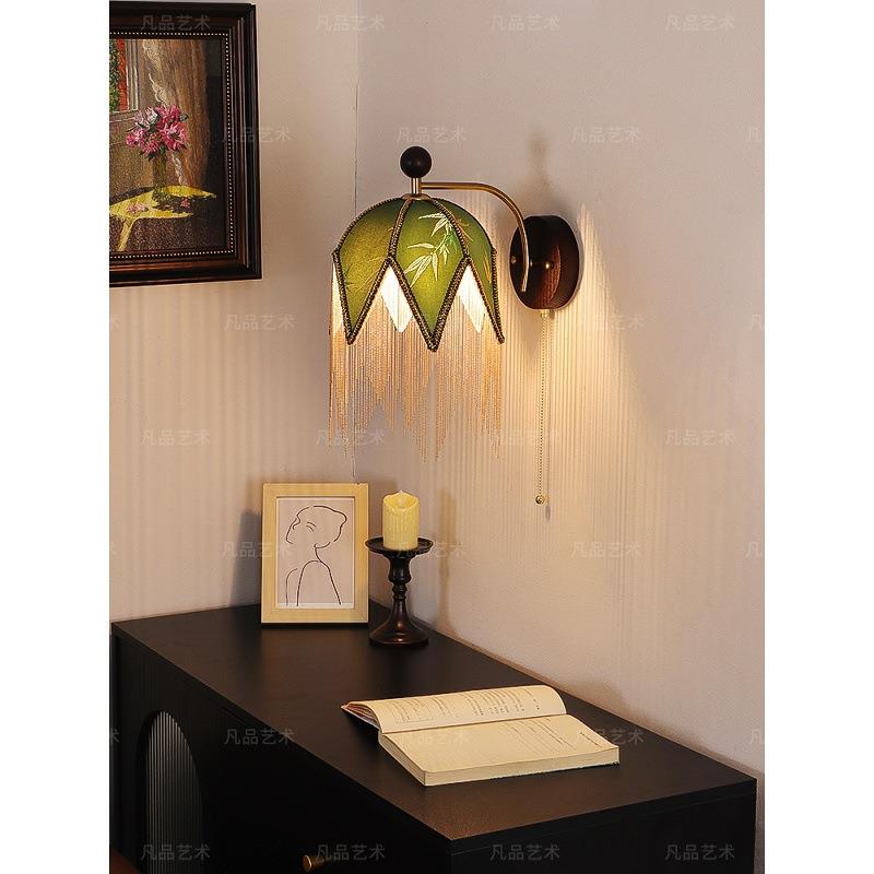 法式复古风流苏壁灯卧室设计师中古创意氛围客厅过道楼梯床头墙灯