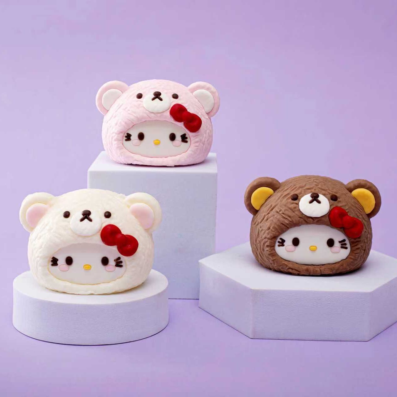 kt猫小熊巧克力公仔蛋糕装饰成品小蛋糕ins风烘焙可食甜品配件