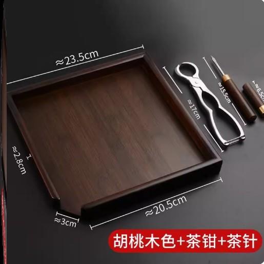 普洱茶饼收纳盒实木分茶盘茶针茶刀撬茶盘开茶器茶钳高档茶具配件