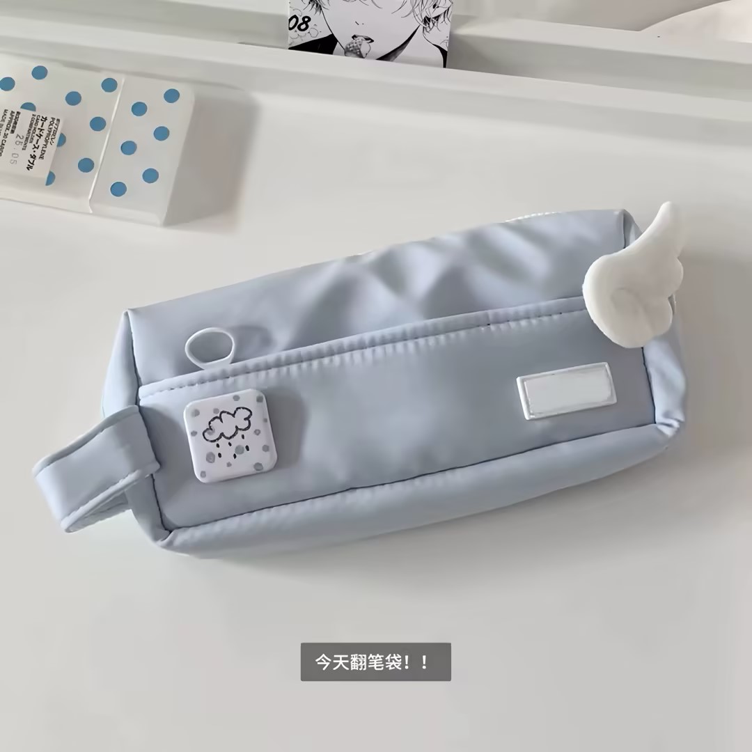 海盐蓝ins风大容量便携笔袋