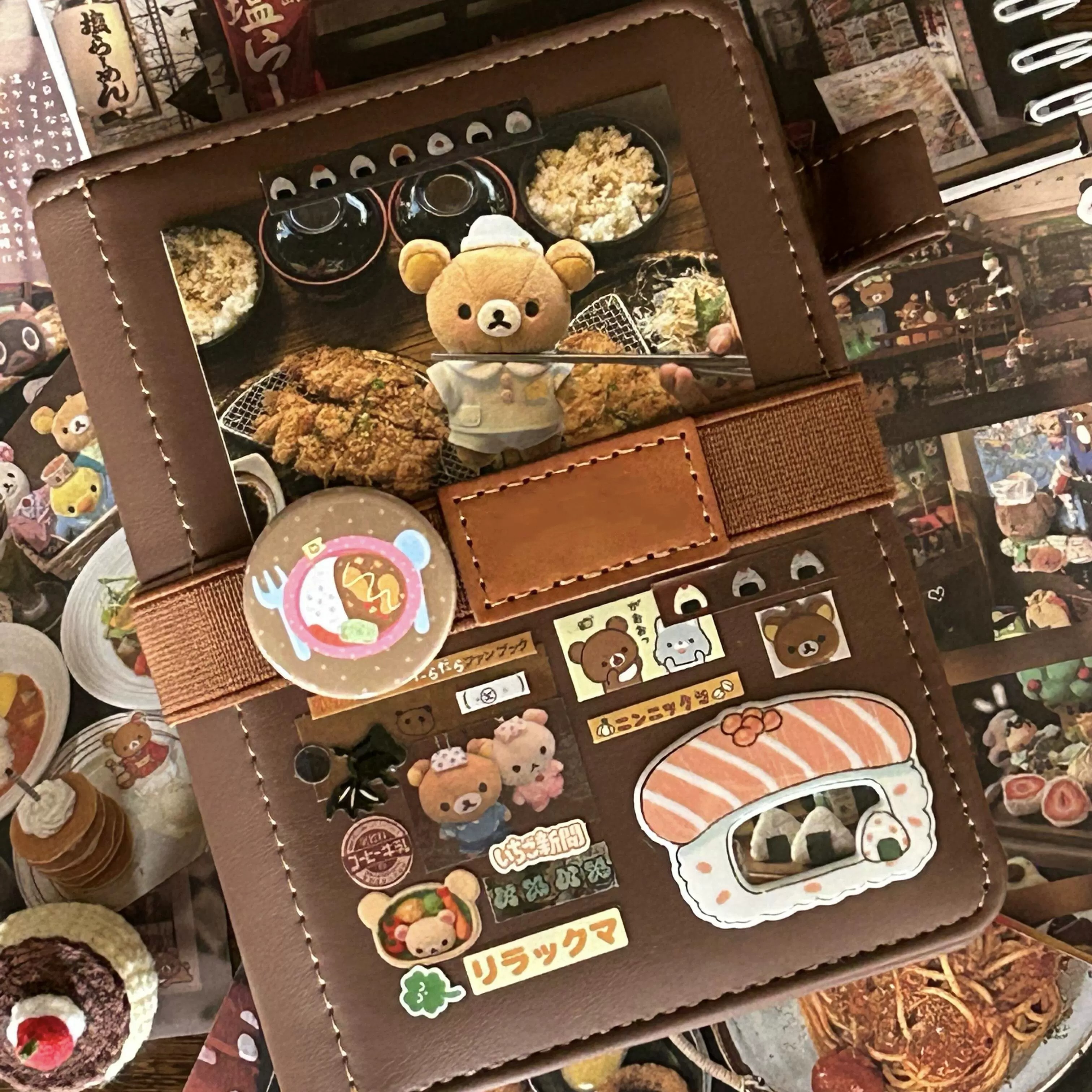复古棕m5皮质活页手帐本