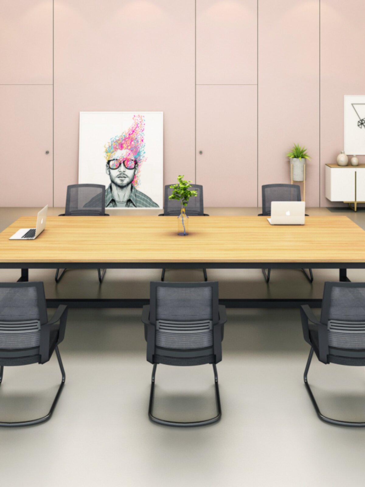 会议桌椅组合简约现代办公洽谈会议室长方形长条桌简易工作台大桌