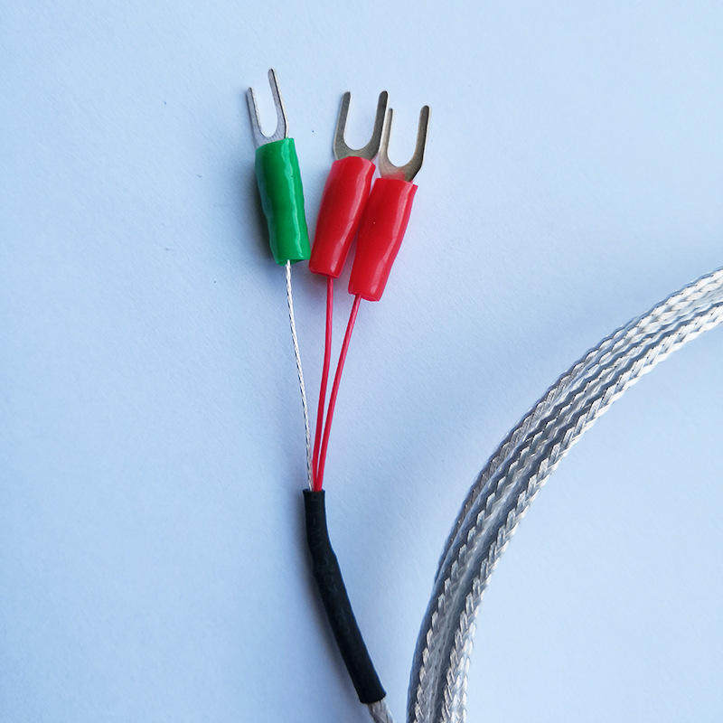 pt100热电阻镀银丝屏蔽线端面热电阻工业实验室反应釜用测温探头