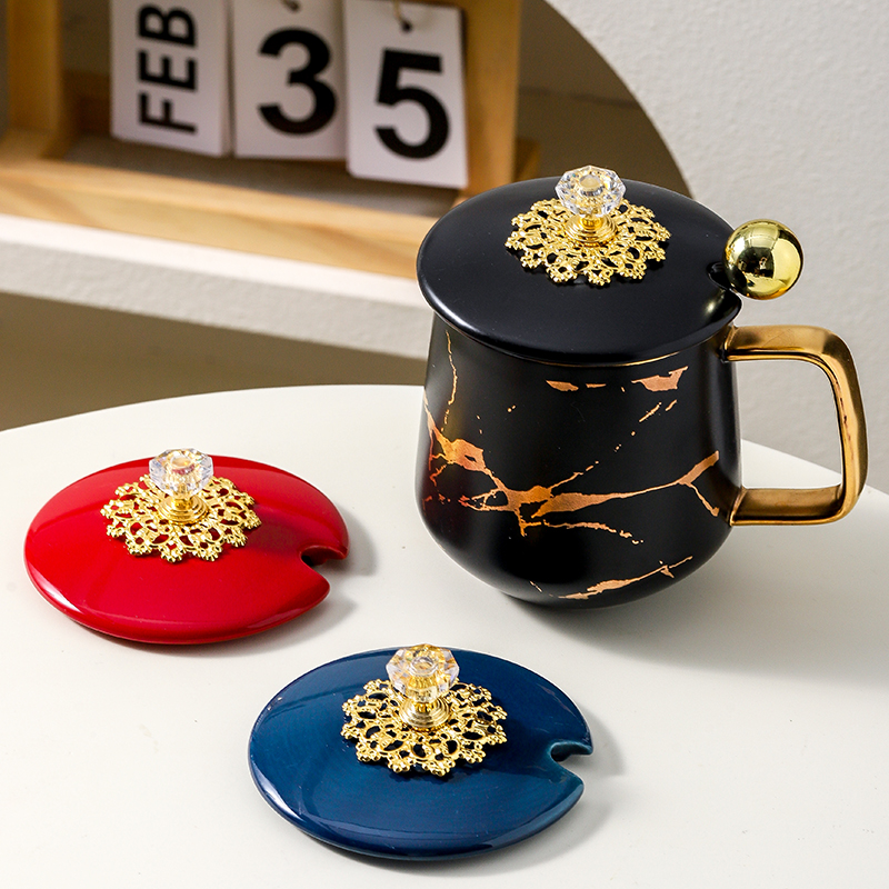 万能马克杯盖带勺口通用大口径盖