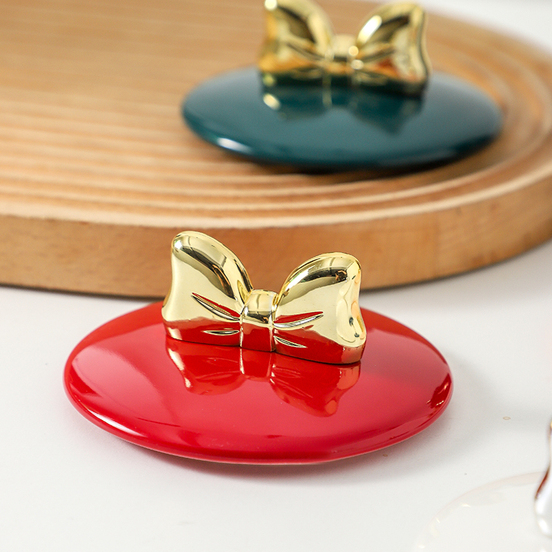 蝴蝶结马克杯杯盖大口径通用茶杯