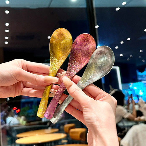 纯钛勺子便携露营冰花汤勺