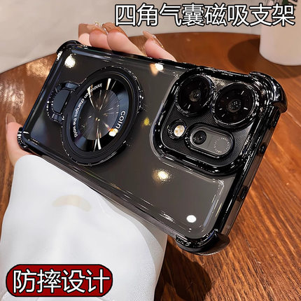 【自带镜头】德国适用OPPOReno14手机壳支架全包reno13pro保护套12软11防摔10透明9高级感8男7s女6防摔5气囊4