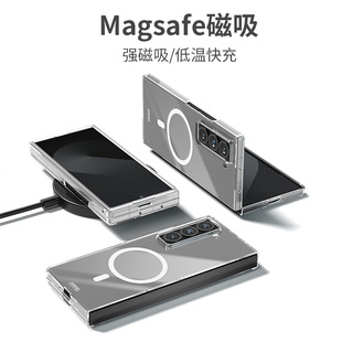 适用三星W26手机壳新款w25折叠新机壳W25高级透明磁吸magsafe后壳背壳防摔超薄galaxy w26flip男Samsung专用